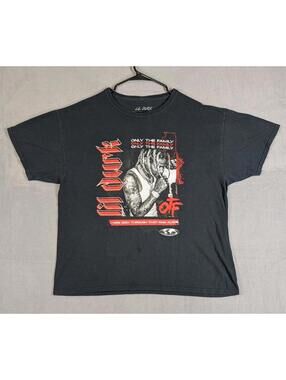 Lil Durk Mens XL Black Graphic T Shirt Rap Hip Hop Streetwear Music Tee